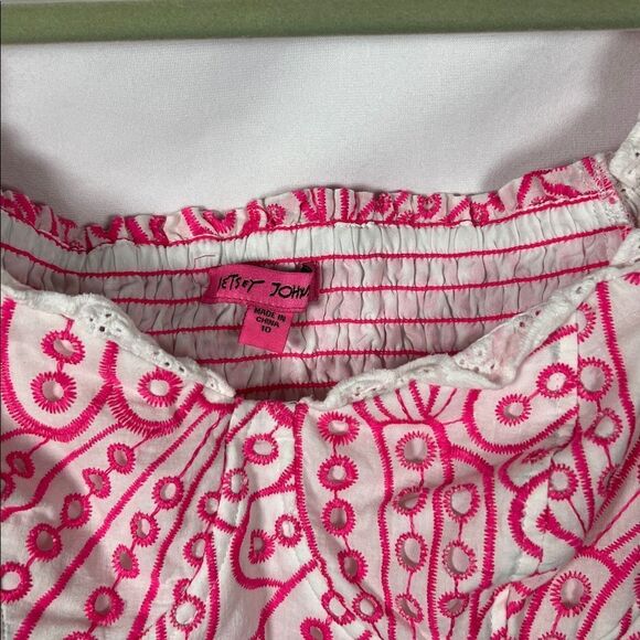 Betsey Johnson Mariah corset stargazer pink eyelet lace puff sleeve dress 10 - Picture 4 of 6